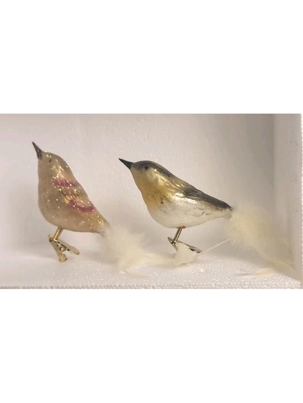 Vintage Mercury Hand Blown Glass Clip On Bird Christmas Ornaments Made In Poland